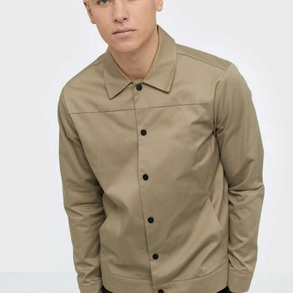 Men’s Lightweight Button Jacket – Khaki